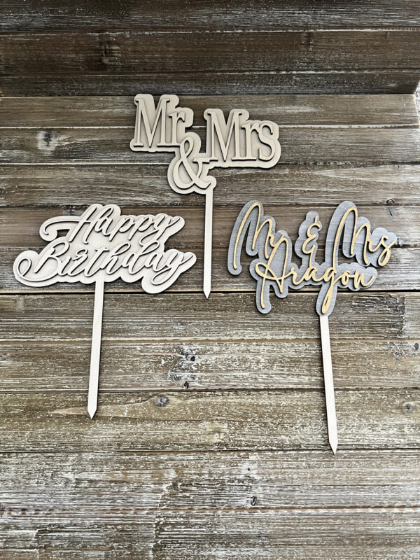 rustic cake topper