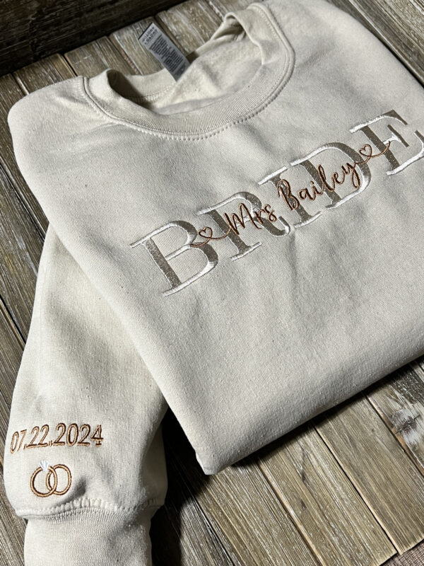 personalized bride sweatshirt